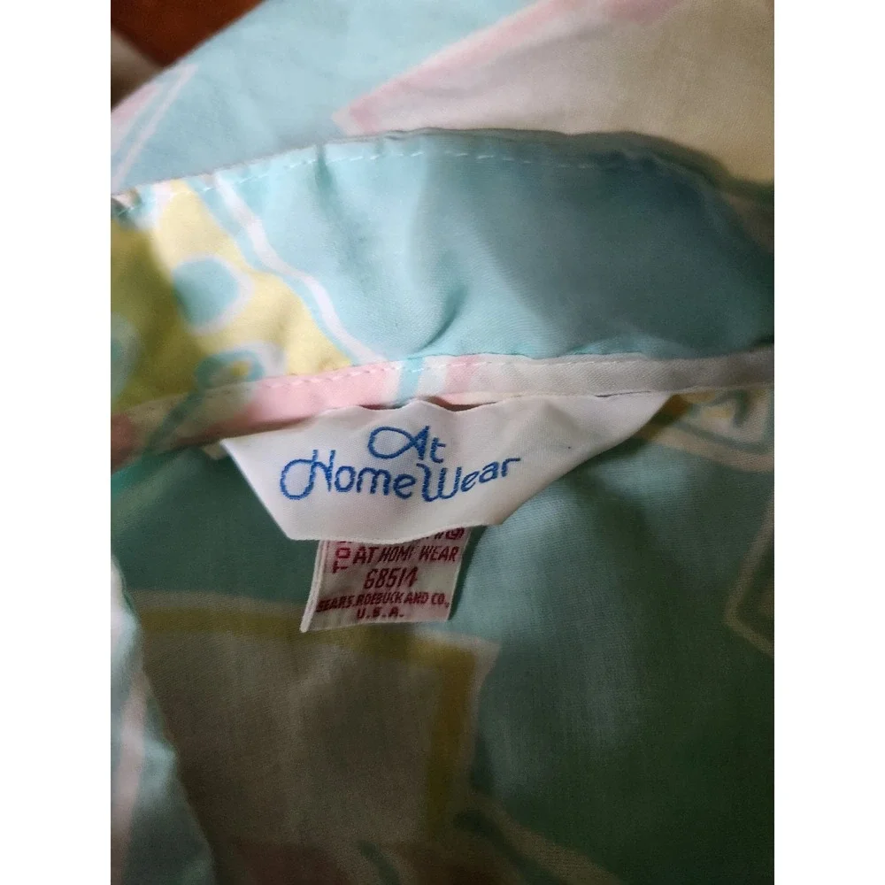 80s Pastel Geometric Print House Dress‎